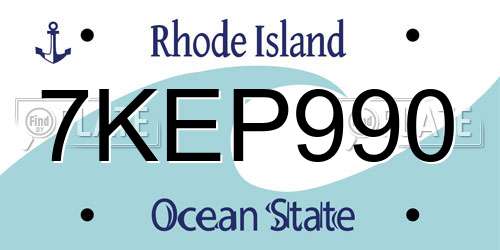 7KEP990 Rhode Island License Plate