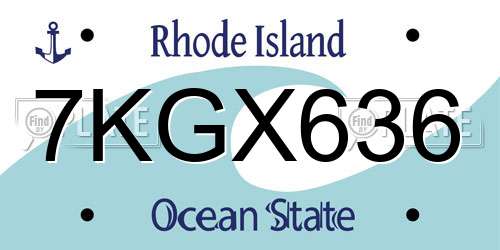 7KGX636 Rhode Island License Plate