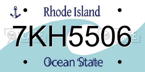 7KH5506 Rhode Island License Plate