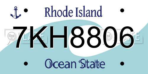 7KH8806 Rhode Island License Plate