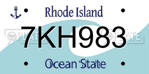 7KH983 Rhode Island License Plate
