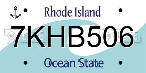 7KHB506 Rhode Island License Plate