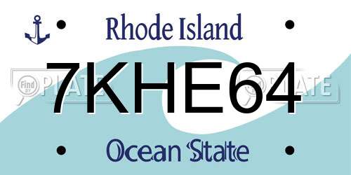7KHE64 Rhode Island License Plate
