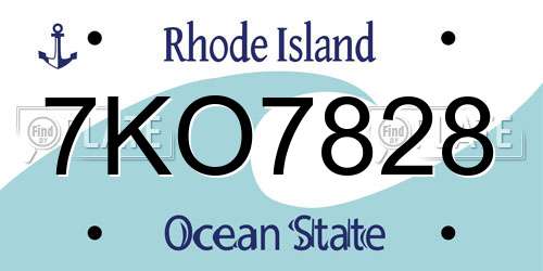 7KO7828 Rhode Island License Plate