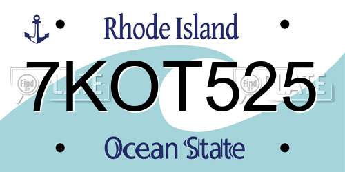 7KOT525 Rhode Island License Plate