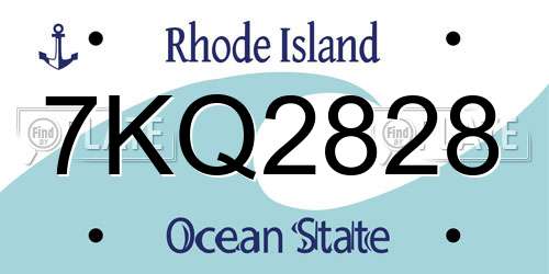 7KQ2828 Rhode Island License Plate