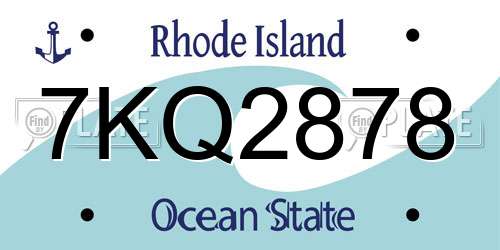 7KQ2878 Rhode Island License Plate