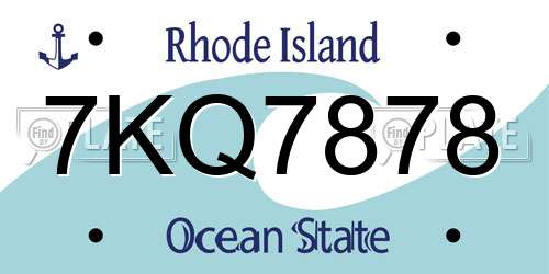 7KQ7878 Rhode Island License Plate
