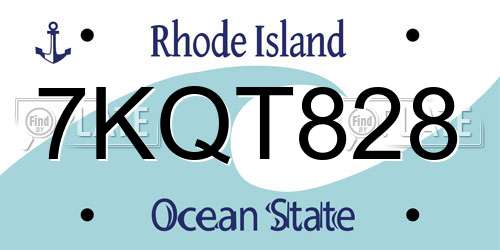 7KQT828 Rhode Island License Plate