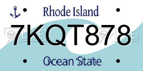 7KQT878 Rhode Island License Plate