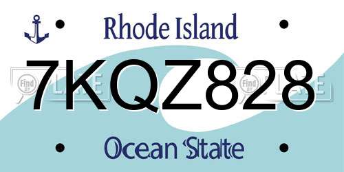 7KQZ828 Rhode Island License Plate