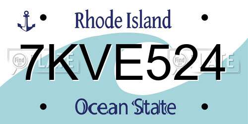 7KVE524 Rhode Island License Plate