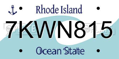 7KWN815 Rhode Island License Plate