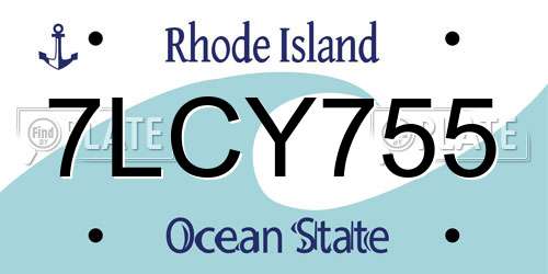 7LCY755 Rhode Island License Plate