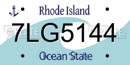 7LG5144 Rhode Island License Plate