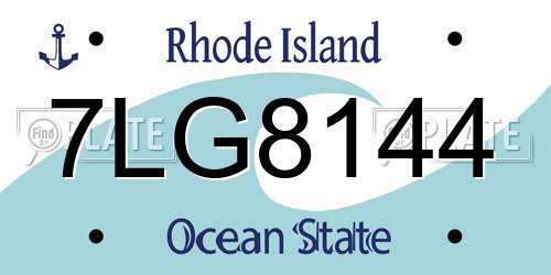 7LG8144 Rhode Island License Plate