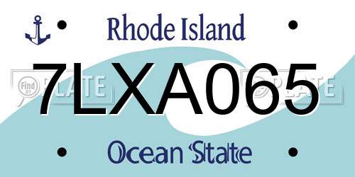 7LXA065 Rhode Island License Plate