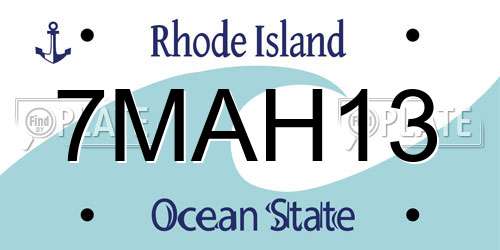 7MAH13 Rhode Island License Plate