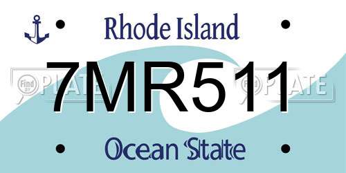 7MR511 Rhode Island License Plate