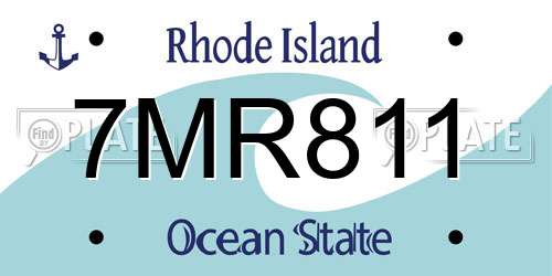 7MR811 Rhode Island License Plate