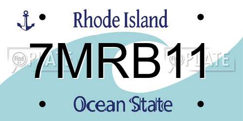 7MRB11 Rhode Island License Plate