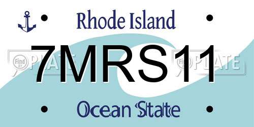 7MRS11 Rhode Island License Plate