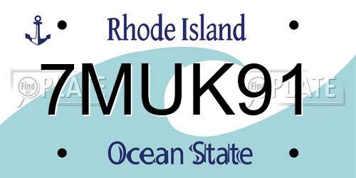 7MUK91 Rhode Island License Plate