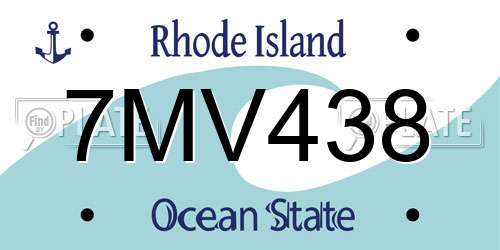 7MV438 Rhode Island License Plate
