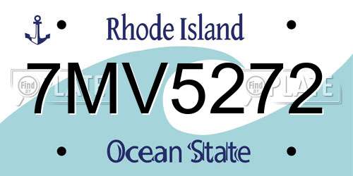 7MV5272 Rhode Island License Plate