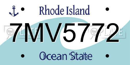 7MV5772 Rhode Island License Plate