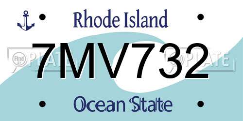 7MV732 Rhode Island License Plate