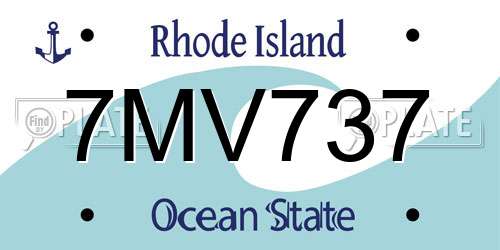 7MV737 Rhode Island License Plate