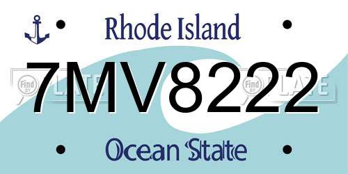 7MV8222 Rhode Island License Plate