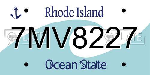 7MV8227 Rhode Island License Plate