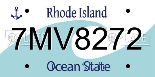 7MV8272 Rhode Island License Plate