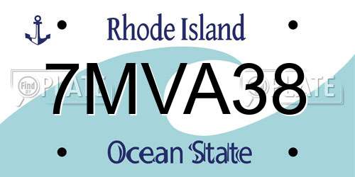 7MVA38 Rhode Island License Plate