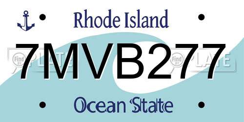 7MVB277 Rhode Island License Plate