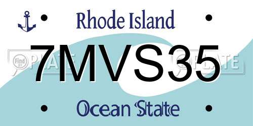 7MVS35 Rhode Island License Plate
