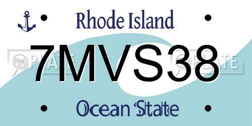 7MVS38 Rhode Island License Plate