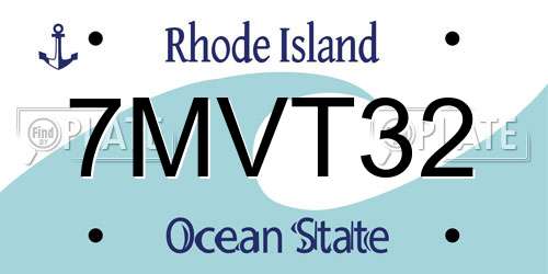 7MVT32 Rhode Island License Plate
