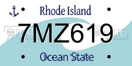 7MZ619 Rhode Island License Plate