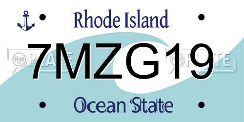 7MZG19 Rhode Island License Plate