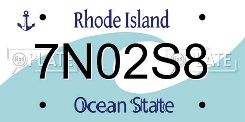 7N02S8 Rhode Island License Plate