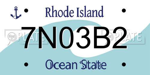 7N03B2 Rhode Island License Plate