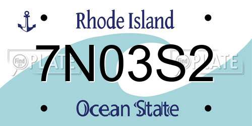 7N03S2 Rhode Island License Plate