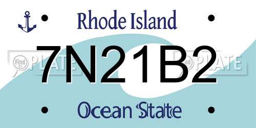 7N21B2 Rhode Island License Plate