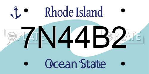 7N44B2 Rhode Island License Plate