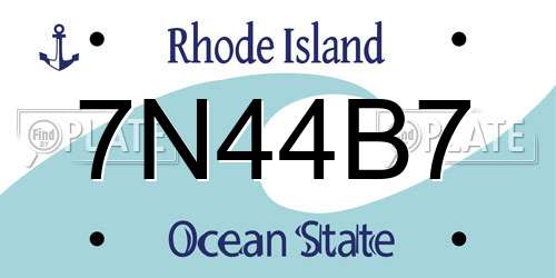 7N44B7 Rhode Island License Plate