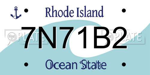 7N71B2 Rhode Island License Plate