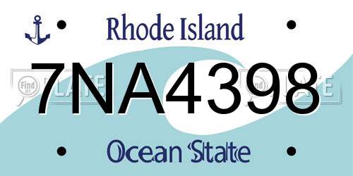 7NA4398 Rhode Island License Plate